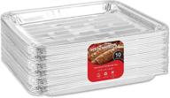 10-pack disposable aluminum foil broiler pans: durable drip pans for oven & bbq grill texture - 13x9 inch broiler pan logo