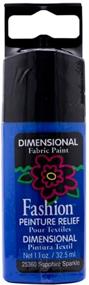 img 1 attached to 🎨 Assorted Colors Plaid Fashion Dimensional Fabric Paint - Sapphire Sparkle (1.1-Ounce)