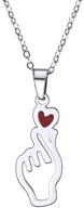 personalized finger heart kpop bts love necklace, stainless steel comtrude charm love yourself pendant logo