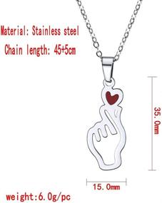 img 3 attached to Personalized Finger Heart Kpop BTS Love Necklace, Stainless Steel COMTRUDE Charm Love Yourself Pendant