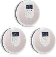 🔋 3-pack battery operated combination carbon monoxide and smoke alarm detector with lcd display and voice warning alarm - ideal for house, garage, hotel - compliant with ul 217 and ul 2034 standards logo