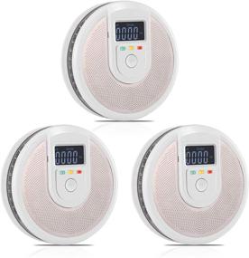 img 4 attached to 🔋 3-Pack Battery Operated Combination Carbon Monoxide and Smoke Alarm Detector with LCD Display and Voice Warning Alarm - Ideal for House, Garage, Hotel - Compliant with UL 217 and UL 2034 Standards