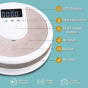 img 1 attached to 🔋 3-Pack Battery Operated Combination Carbon Monoxide and Smoke Alarm Detector with LCD Display and Voice Warning Alarm - Ideal for House, Garage, Hotel - Compliant with UL 217 and UL 2034 Standards