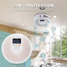 img 2 attached to 🔋 3-Pack Battery Operated Combination Carbon Monoxide and Smoke Alarm Detector with LCD Display and Voice Warning Alarm - Ideal for House, Garage, Hotel - Compliant with UL 217 and UL 2034 Standards