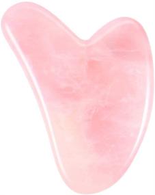 img 4 attached to Каменные инструменты для Gua Sha Массажа Лица - Лицевой массажер Гуаша с натуральным камнем нефритовым роликом - Успокаивающий скребок для кожи лица, шеи, рук и стоп - Способствует расслаблению, идеально для глаз, шеи и тела - Розовый кварц