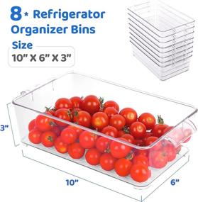 img 3 attached to 8-Pack Clear Plastic Refrigerator Organizer Bins with Handles - Eco-Friendly Pantry Storage for Fridge, Freezer, Kitchen, Cabinets, Countertops