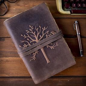 img 3 attached to 📚 Tree of Life Vintage Leather Journal - Embossed Leather Bound Sketchbook with Antique Paper - Ideal for Drawing, Sketching, and Writing - 240 Pages