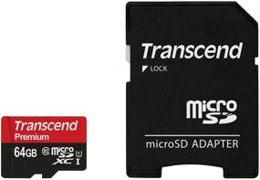 img 2 attached to 💾 High-Speed Transcend 64GB MicroSDXC Class10 UHS-1 Memory Card: 90 MB/s (TS64GUSDU1)