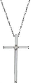 img 3 attached to 💎 Small Cross Necklace for Girls in 14k White Gold with Genuine Diamond Accent