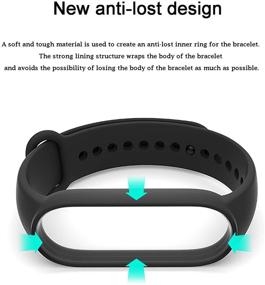 img 2 attached to 📱 PIXESTT Straps for Mi Band 6/Mi Band 5: Anti-Lost Silicone Smartwatch Strap for Xiaomi Mi Band 5/Amazfit Band 5 – Adjustable Wristband and Designed Accessories