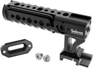 📷 selens universal top handle grip with 45mm nato rail, 2 cold shoes - ideal for camera cage, video camcorder logo