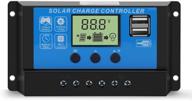 ⚡️ flexzion pwm solar charge controller with lcd display (30a amp 12v 24v volt) - multi-function adjustable load regulator, battery charger, street light timer - dual usb port for solar panel battery and renewable power logo