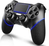 windrogon wireless controller - replacement for ps4 slim/pro/pc with touch panel, dual vibration, led indicator, audio function, usb cable, and anti-slip ergonomic design logo