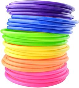 img 4 attached to 🎪 Topbuti 24 Pcs Multicolor Plastic Toss Rings: Fun Speed & Agility Practice Game for Children, Perfect for Outdoor Garden & Carnival Games, Bridal Shower Entertainment!