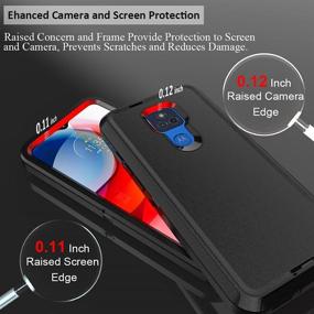 img 2 attached to 📱 TENCO Heavy Duty Rugged Shockproof Full Body Protection Case with Belt Clip Holster for Moto G Play 2021 - Compatible and includes Screen Protectors