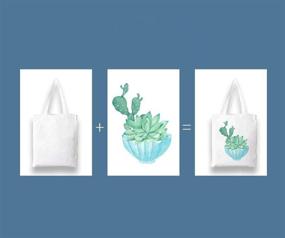 img 3 attached to 👜 Pack of 10 Craft Canvas Bags for Sublimation Printing - Durable Canvas Tote Bags for DIY, Ideal for Carrying Books or Grocery Shopping, Reusable and Washable