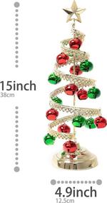 img 3 attached to 🎄 15-Inch Red, Green, and Gold Varmax Mini Prelit Helical Tabletop Christmas Tree