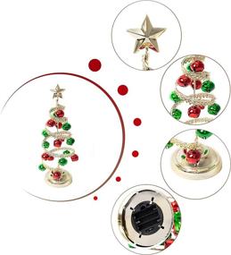 img 2 attached to 🎄 15-Inch Red, Green, and Gold Varmax Mini Prelit Helical Tabletop Christmas Tree