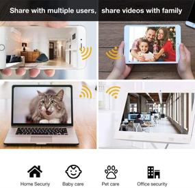 img 1 attached to 📹 Безопасность домашней камера WiFi 1080p: обнаружение движения, ночное видение, двусторонняя аудио связь - идеальна для мониторинга ребенка, домашних животных и няни.