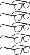 👓 stylish unisex anti blue light reading glasses: 5 pairs of black frame readers logo