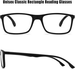 img 3 attached to 👓 Stylish Unisex Anti Blue Light Reading Glasses: 5 Pairs of Black Frame Readers