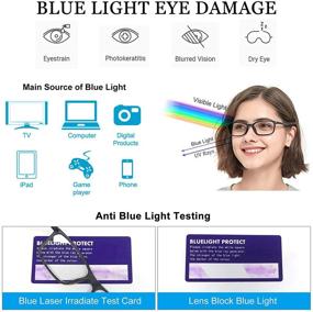 img 2 attached to 👓 Stylish Unisex Anti Blue Light Reading Glasses: 5 Pairs of Black Frame Readers