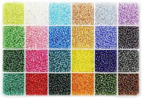 img 4 attached to 📿 Bala&amp;Fillic 8/0 Glass Seed Beads Transparent Silver Lined - 7200pcs in Box, 24 Multicolor Assortment, 3mm Seed Beads for Jewelry Making - 24 Colors