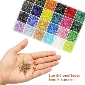 img 3 attached to 📿 Bala&amp;Fillic 8/0 Glass Seed Beads Transparent Silver Lined - 7200pcs in Box, 24 Multicolor Assortment, 3mm Seed Beads for Jewelry Making - 24 Colors