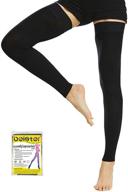 🧦 beister thigh high footless compression sleeves: firm 20-30 mmhg graduated support with silicone band for men and women логотип