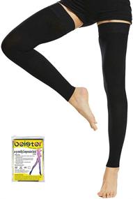 img 4 attached to 🧦 Beister Thigh High Footless Compression Sleeves: Firm 20-30 mmHg Graduated Support with Silicone Band for Men and Women