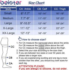 img 3 attached to 🧦 Beister Thigh High Footless Compression Sleeves: Firm 20-30 mmHg Graduated Support with Silicone Band for Men and Women