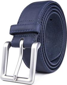 img 4 attached to 👔 Classic Stitched Regular Width Men's Belts - Enhance Your Wardrobe with Essential Accessories