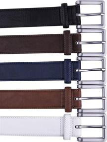 img 1 attached to 👔 Classic Stitched Regular Width Men's Belts - Enhance Your Wardrobe with Essential Accessories