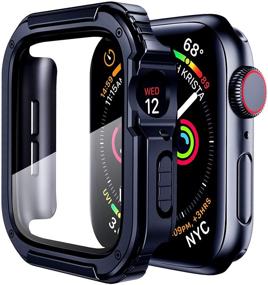 img 4 attached to 🔵 Прочный чехол Mesime Rugged для Apple Watch 38 мм Series 3 2 1 - синий