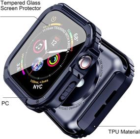 img 2 attached to 🔵 Прочный чехол Mesime Rugged для Apple Watch 38 мм Series 3 2 1 - синий