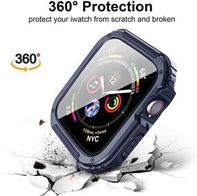 img 1 attached to 🔵 Прочный чехол Mesime Rugged для Apple Watch 38 мм Series 3 2 1 - синий