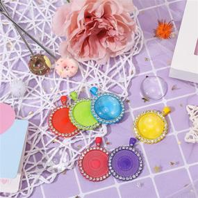 img 3 attached to DIY Jewelry Making: 36-Piece Rhinestone Bezel Pendant Trays with Colorful and Clear Round Cabochons (6 Colors)