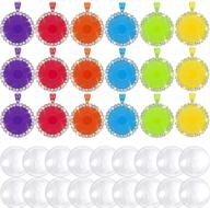 diy jewelry making: 36-piece rhinestone bezel pendant trays with colorful and clear round cabochons (6 colors) logo