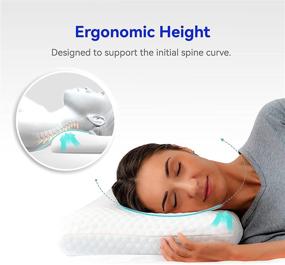 img 1 attached to 🌙 iNight Memory Foam Pillow - Soft, Supportive, Ventilated for Sleeping - Back & Side Sleeper - Oeko-TEX & CertiPUR-US Certified - White-Standard