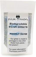 biodegradable glitter - moonlit silver, 1/2 oz - made from plant cellulose, eco-friendly for crafts, diy projects, body & cosmetics. mix with adhesives, paints, gels, oils logo