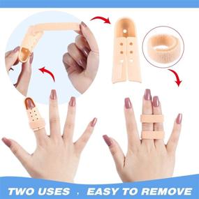 img 1 attached to 🏀 Adjustable Finger Splint Brace for Basketball Finger Joint Protection - 10 Piece Set with Mallet Finger Support, Plastic Protector, and 5 Sizes