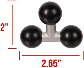 img 1 attached to 🔌 Enhanced Triple 1" Ball Adapter with Metal Shaft: Premium Rubber Coating, Perfect Compatibility with RAM, Arkon, iBolt, and More - Tackform Enterprise Series