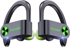 img 4 attached to 🎧 XLeader SoundAngel Sport3 Pro: Wireless Earbuds with LED Display Charging Case, IPX7 Waterproof, TWS Stereo Bass Headphones - Green