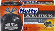 🗑️ hefty ultra strong multipurpose large trash bags - black, unscented scent, 30 gallon - 150 total bags (25 count x 6 packs) logo