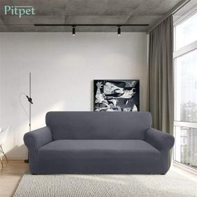 img 3 attached to 🛋️ Pitpet Super Stretch Sofa Slipcover: Stylish and Non-Slip Furniture Protector for 3 Cushion Sofa