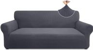 🛋️ pitpet super stretch sofa slipcover: stylish and non-slip furniture protector for 3 cushion sofa logo