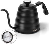 ☕ black gooseneck pour over kettle with thermometer - premium stainless steel coffee maker tea pot, triple layered base for all stovetops - 40 floz/1200ml logo