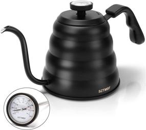 img 4 attached to ☕ Black Gooseneck Pour Over Kettle with Thermometer - Premium Stainless Steel Coffee Maker Tea Pot, Triple Layered Base for All Stovetops - 40 floz/1200ml