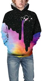 img 2 attached to 👕 Funky FLYCHEN Boy's Fashion Print Hoodies: Vibrant Unisex Teens Hooded Pullover Sweatshirt