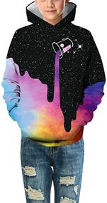 img 1 attached to 👕 Funky FLYCHEN Boy's Fashion Print Hoodies: Vibrant Unisex Teens Hooded Pullover Sweatshirt